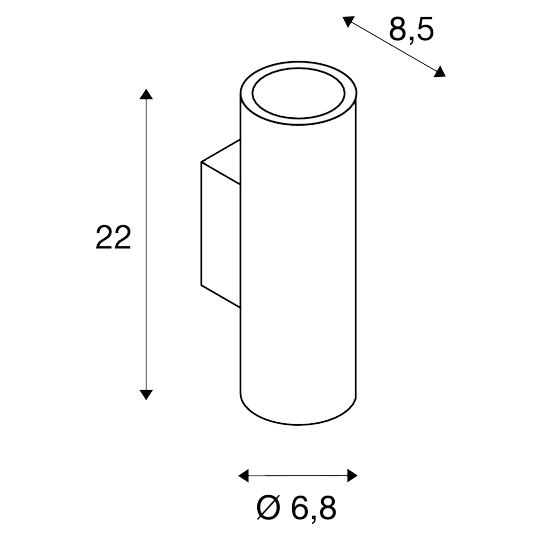 SLV 151800 ENOLA_B, Wandleuchte, QPAR51, rund, up/down, max. 50W, inkl. Zierring