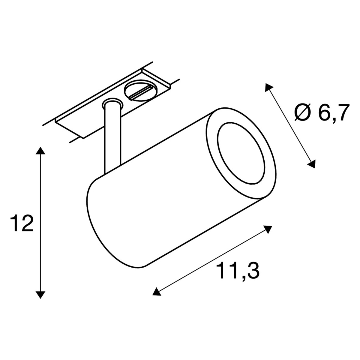 SLV 1002111 Schienenstrahler QPAR51 für Hochvolt-Schienensystem, 1-Phasen, GU10, ohne Leuchtmittel