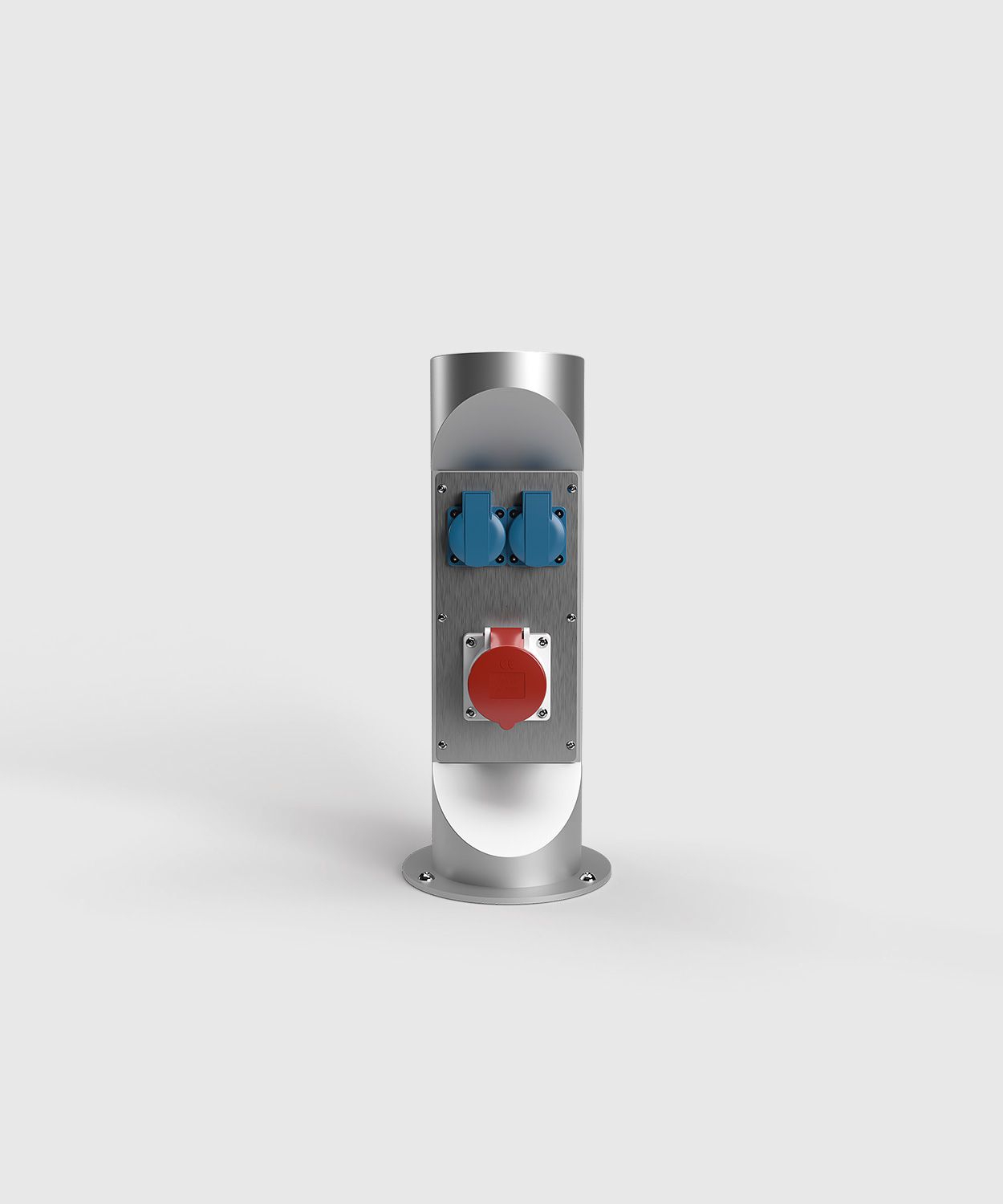 BS ES321-2-6 Energiesäule, 450mm hoch, 1x CEE 5/16A 400V, 2x Schutzkontakt-Steckdose, Eisenglimmer Grau (DB701)