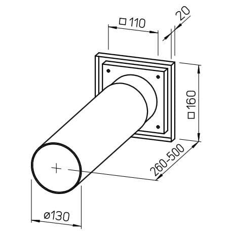 Helios MiniVent WES 120 Wandeinbausatz