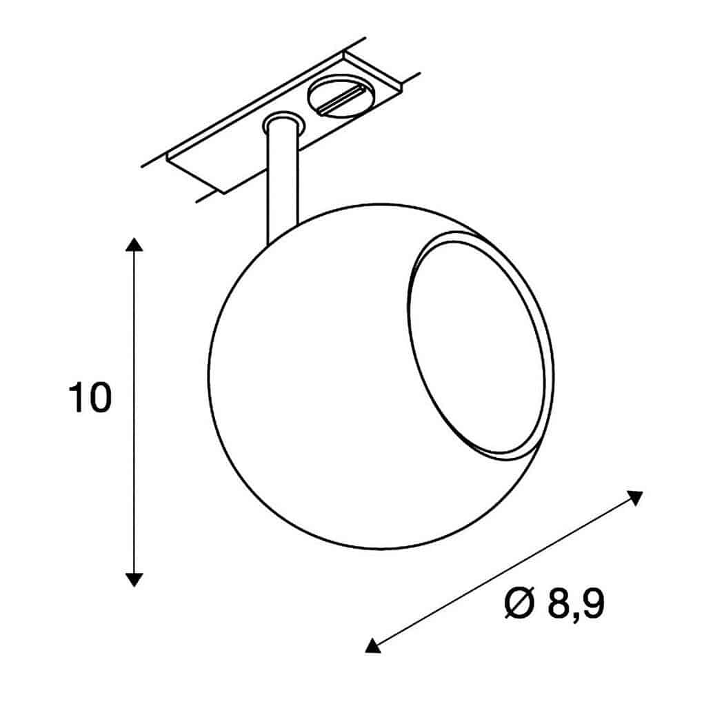 SLV 144010 LIGHT EYE90 1Phasen-HV-Strahler, GU10, ohne Leuchtmittel