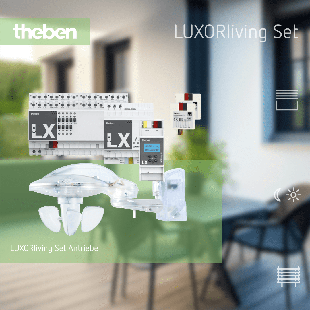 Theben LUXORliving 'Antriebe' SET für die Steuerung von Jalousien und Rollläden im Smart-Home