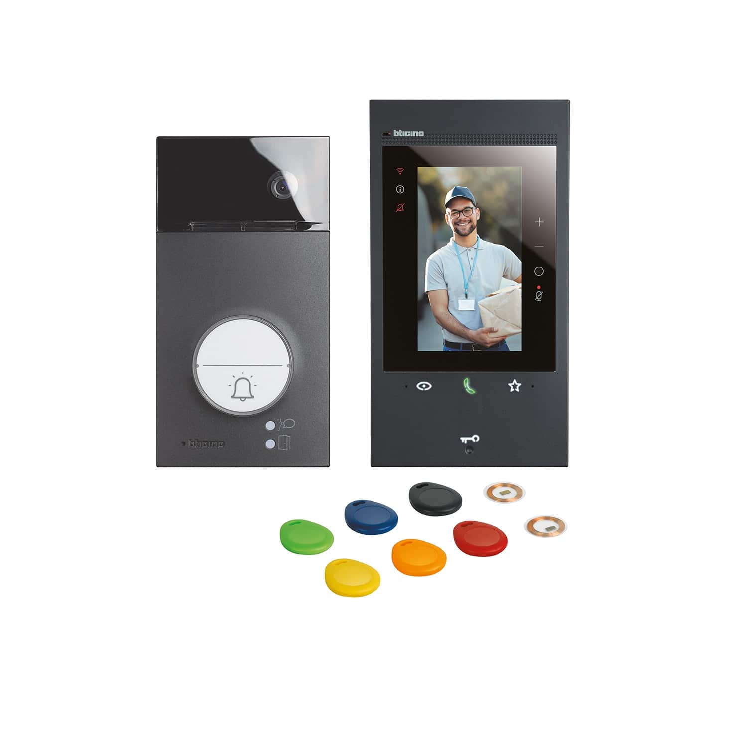 Legrand-Bticino 363926 Flex'ONE Video-Set mit Aufputz-Türstation LINEA3000 Black + CLASSE 300EOS with Netatmo, schwarz