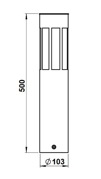 Albert 690505 Edelstahl-Sockelleuchte, Höhe 0,5m, E27