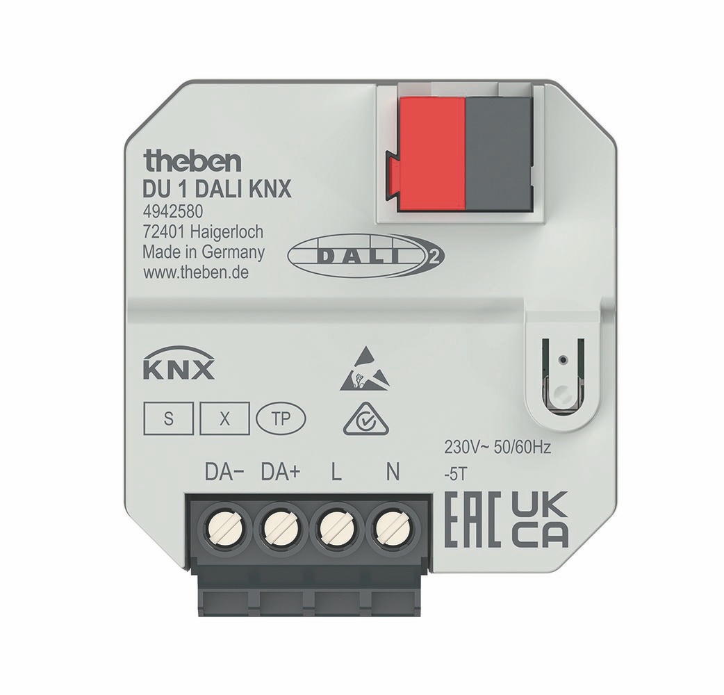 Theben 4942580 DU 1 DALI KNX UP 1-fach DALI-Aktor, KNX TP, Data Secure,