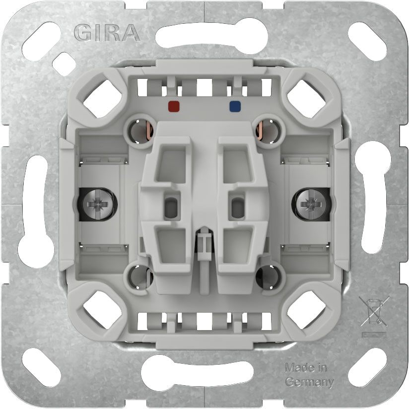 Gira 387000 Wipptaster 10 A 250 V~ Schließer 1-polig mit N-Klemme ohne Befestigungskrallen Einsatz