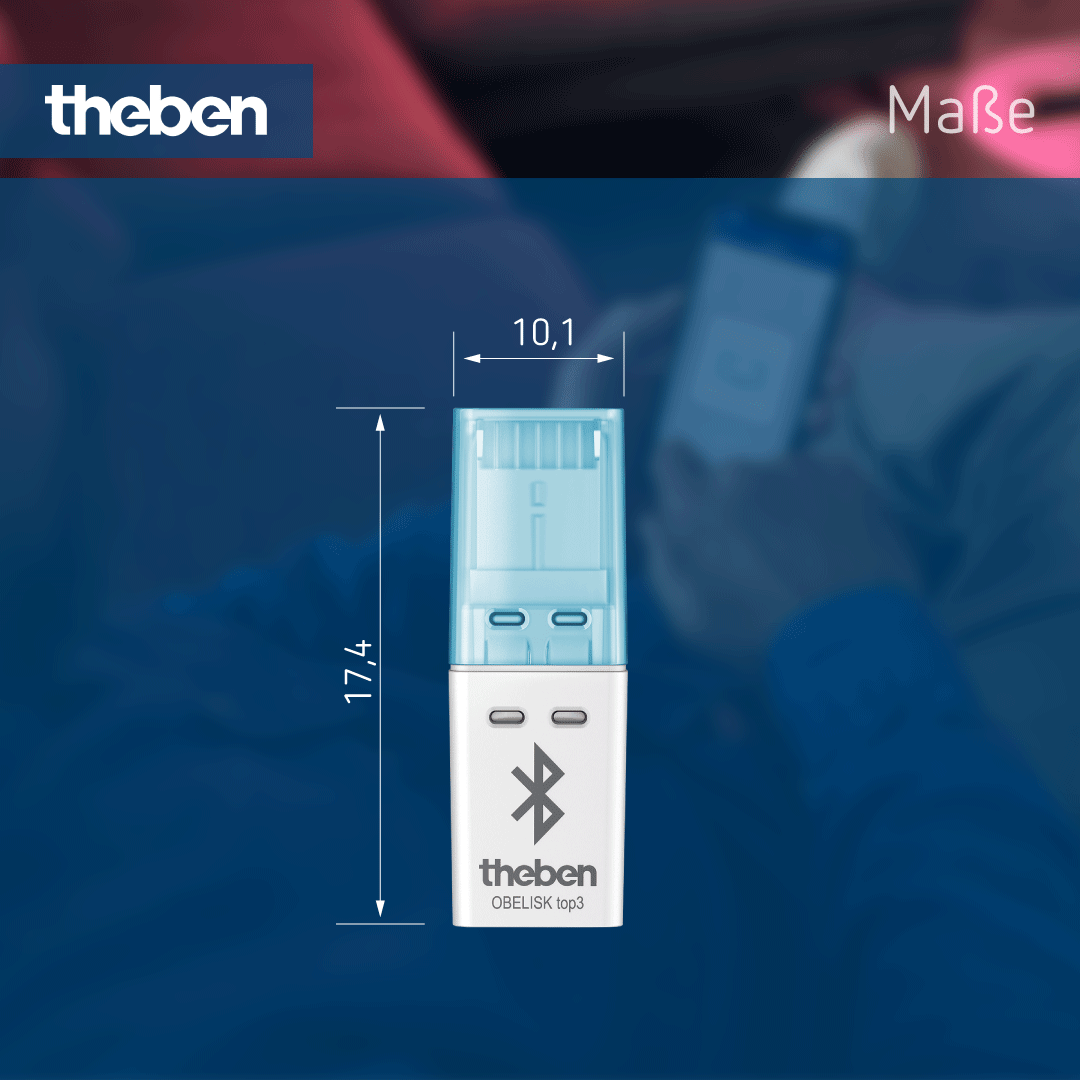 Maßblatt Theben OBELISK top3 Bluetooth – Maße und technische Details für die Installation des Bluetooth-Moduls