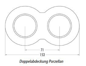 THPG 173090 Doppelabdeckung Porzellan, weiß