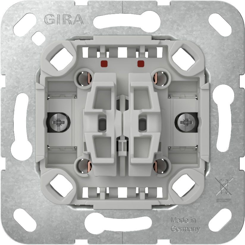 Gira 310800 Wippschalter 10 AX 250 V~ Wechselschalter 2-fach mit Befestigungskrallen