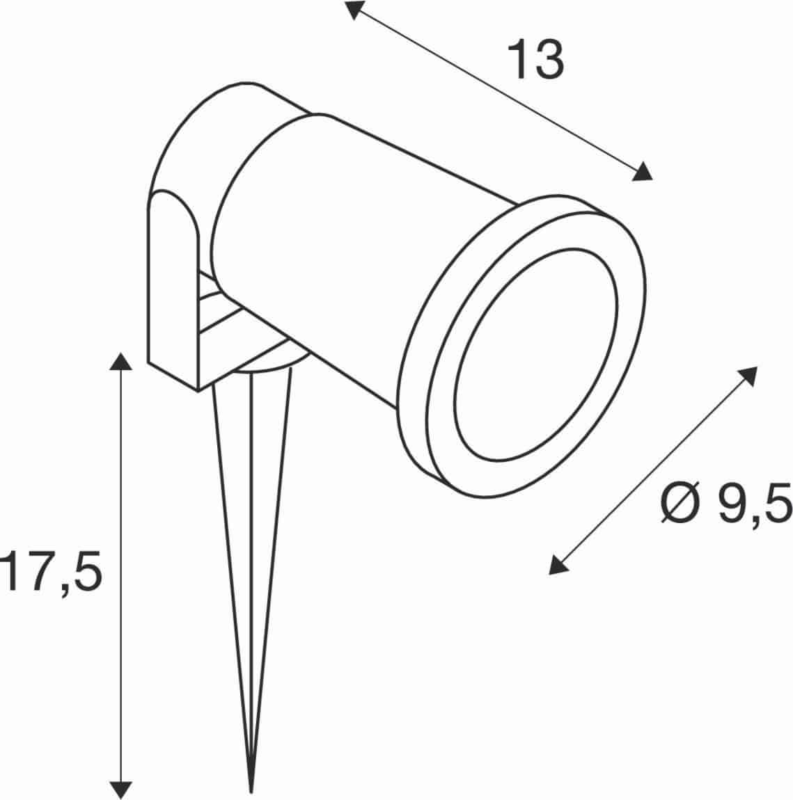 SLV 227410 NAUTILUS SPIKE XL, Aluminium, GU10/11W, IP65