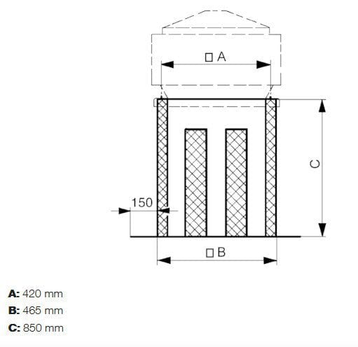 Maico SD 18 Sockel-Schalldämpfer für saugseitige Geräuschreduzierungvon Dachventilatoren, DN 180 mm