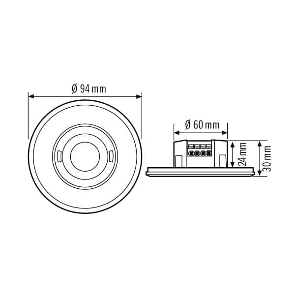 ESYLUX EP10427930 Decken-Präsenzmelder PD-FLAT 360i/8 ROUND WHITE