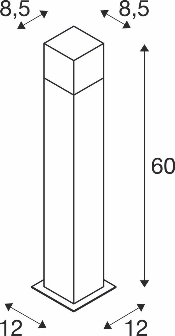 SLV 231225 Wegeleuchte GRAFIT SL 60, Höhe 60 cm