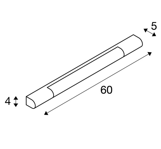 SLV 149762 TRUKKO 60, Wandleuchte, LED, 3000K H 60 cm, inkl. LED- Treiber