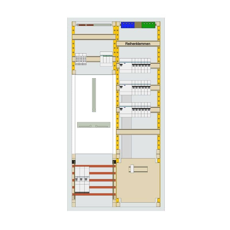 ABB Striebel&John Zählerschrank Typ 26.3, 3xFI, 18xLS, 1xSLS 35A