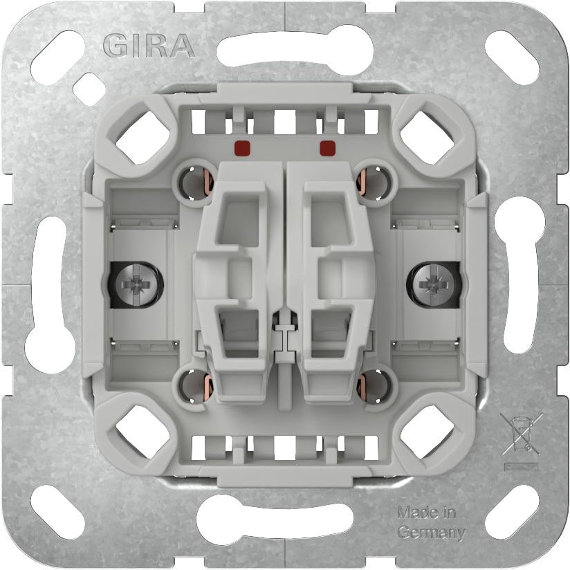 Gira 312800 Tastschalter 10 AX 250 V~ Wechselschalter 2-fach mit Befestigungskrallen