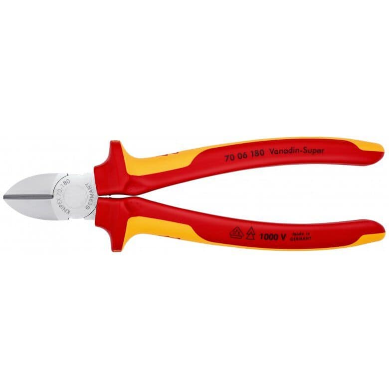 KNIPEX 7006180 Seitenschneider isoliert (VDE), Draht bis 4mm, 180mm