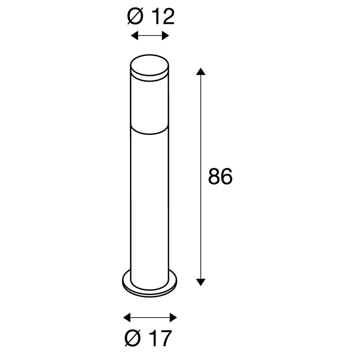 SLV 231595 Outdoor Standleuchte F-POL, 20W, Höhe 86 cm