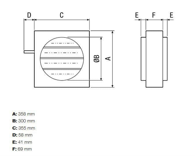 Maico JRE 30 Jalousie-Regelklappe für Stellmotor, DN 300