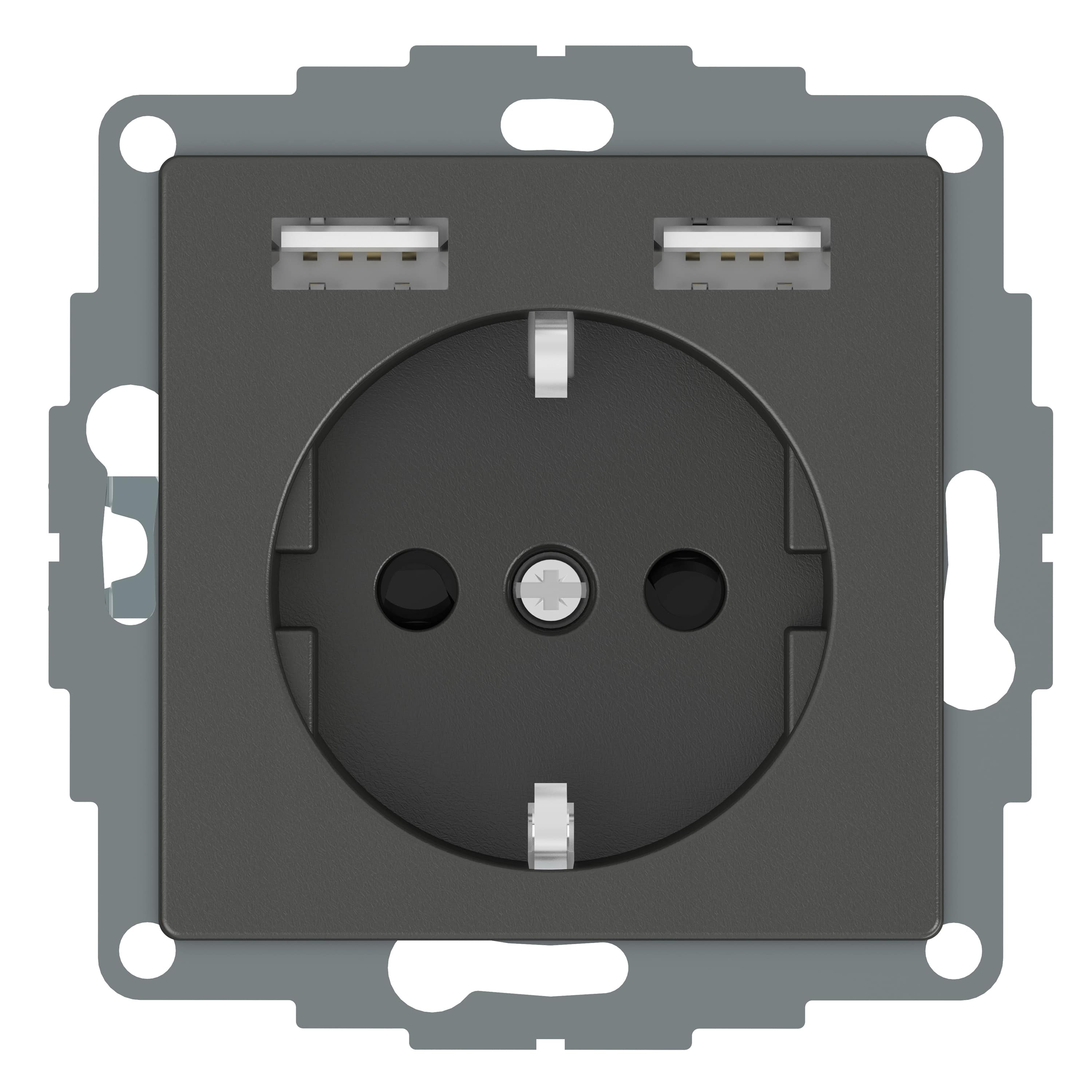 Merten MEG2366-0414 Schutzkontakt-Steckdose mit USB-Ladegerät 2,4A