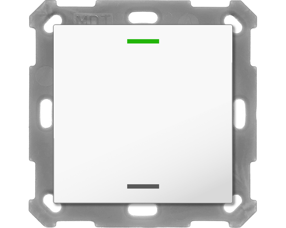 MDT BE-TAL5501.01 KNX Taster Light 55 1-fach, RGBW, Reinweiß glänzend, Neutral