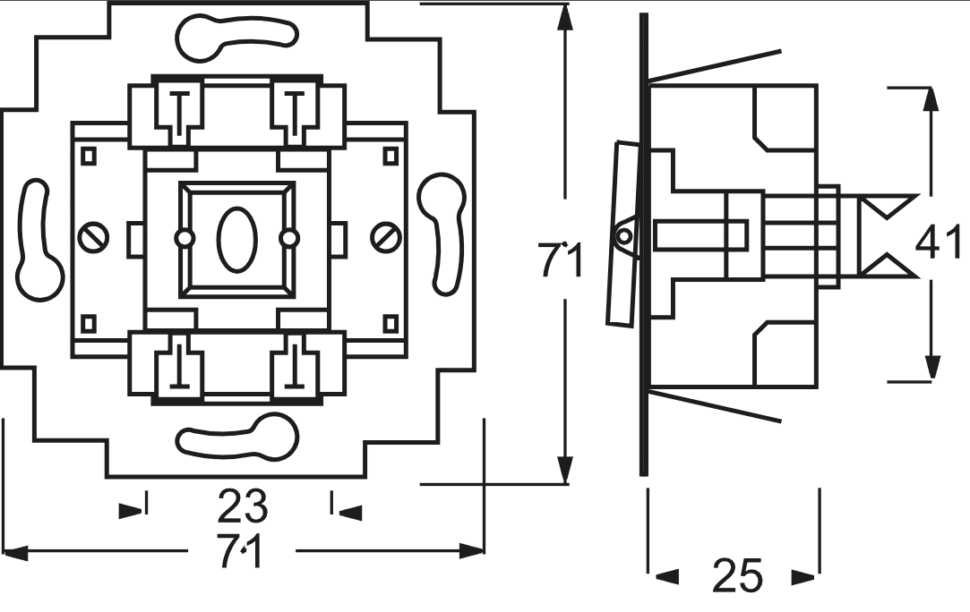 Busch-Jaeger 2000/6 US, Wippschalter-Einsatz, Aus- und Wechsel, 10 A