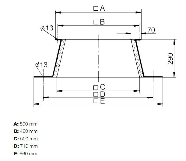 Maico SO 22 Flachdachsockel zur Montage von Dachventilatoren, DN 224 mm