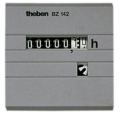 Theben 1424721 BZ 142-1 24V Betriebsstundenzähler, Front 48x48 mm, Fronttafeleinbau