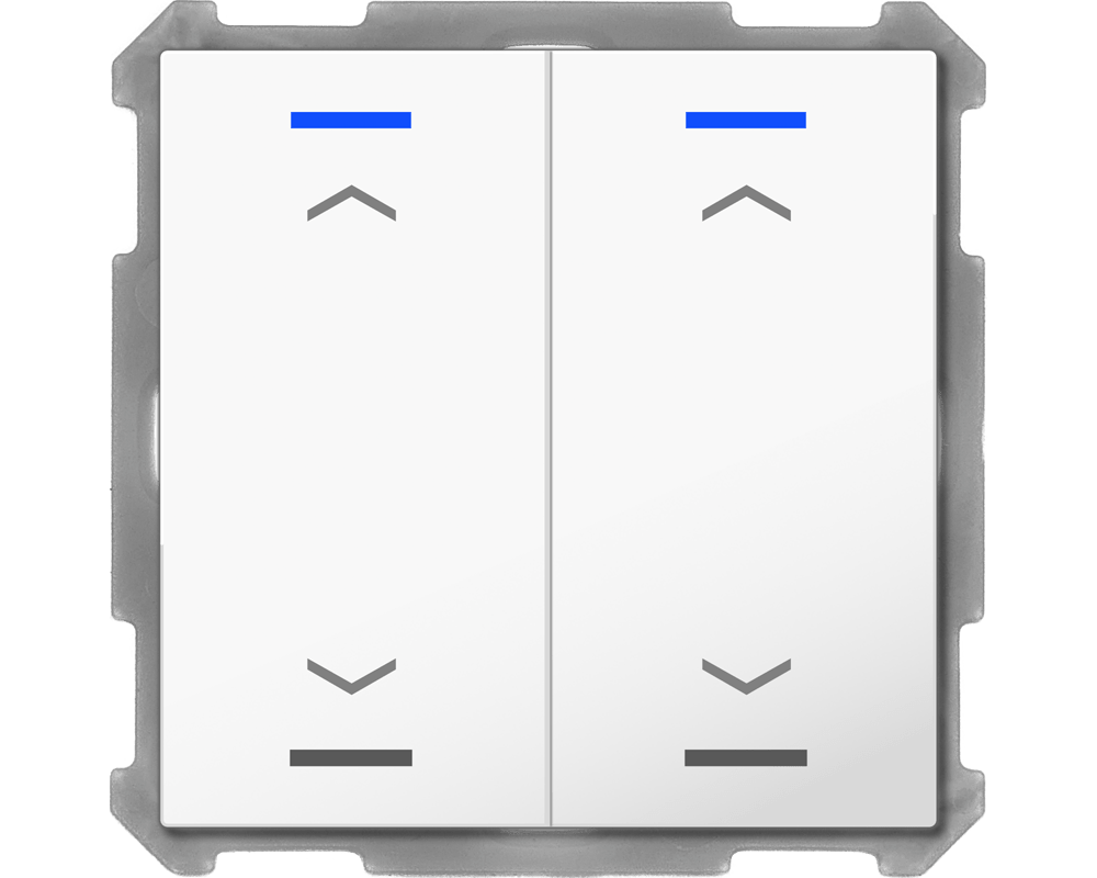 MDT BE-TAL6302.A1 KNX Taster Light 63 2-fach, RGBW, Studioweiß glänzend, Jalousie