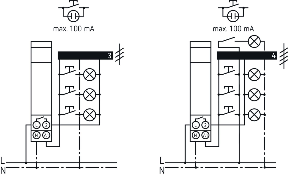 Theben 3120130 OKTO ES12-230 Elektronischer Stromstoßschalter, Stromstoßrelais, DIN-Schiene, Hutschiene, 1 Kanal/Schließer, LED bis  600W, Lichtsteuerung, geräuschfrei, Nulldurchgangsschaltung