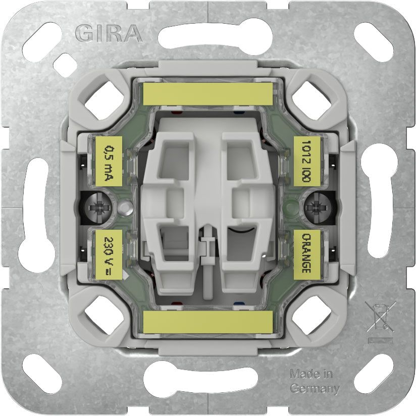 Gira 312200 Tast-Kontrollschalter 10 AX 250 V~ Ausschalter 2-polig mit Befestigungskrallen