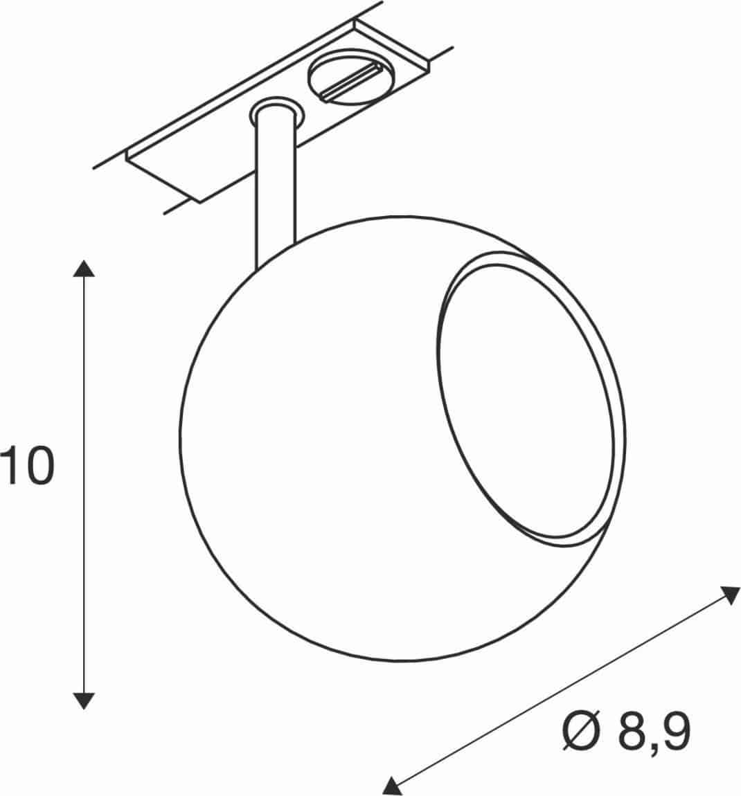 SLV 144010 LIGHT EYE90 1Phasen-HV-Strahler, GU10, ohne Leuchtmittel