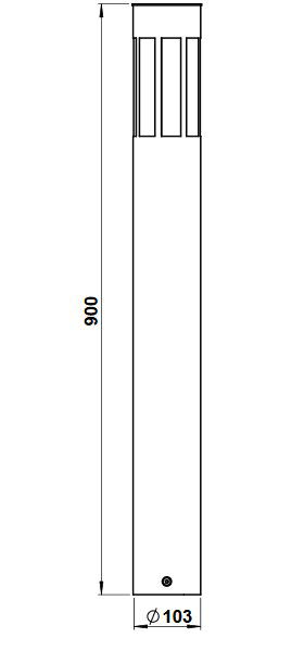 Albert 692246 Edelstahl-Pollerleuchte, Höhe 0,9m, E27