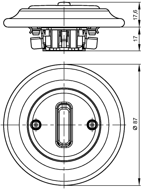 Busch-Jaeger 2002/6 UJDR-64 Drehschalter Aus- und Wechselschaltung, Porzellan, studioweiß