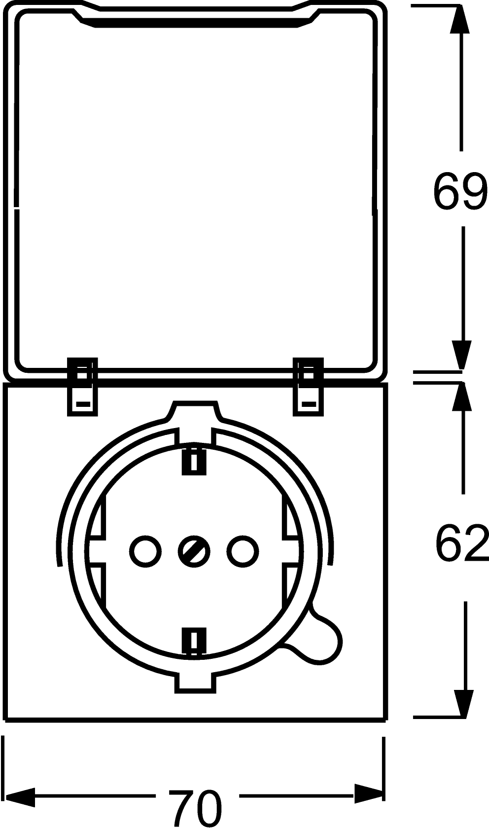 Busch-Jaeger 20 EUGKBN-32-101 Schutzkontakt Steckdosen-Einsatz mit Klappdeckel und Beschriftungsfeld, weiß