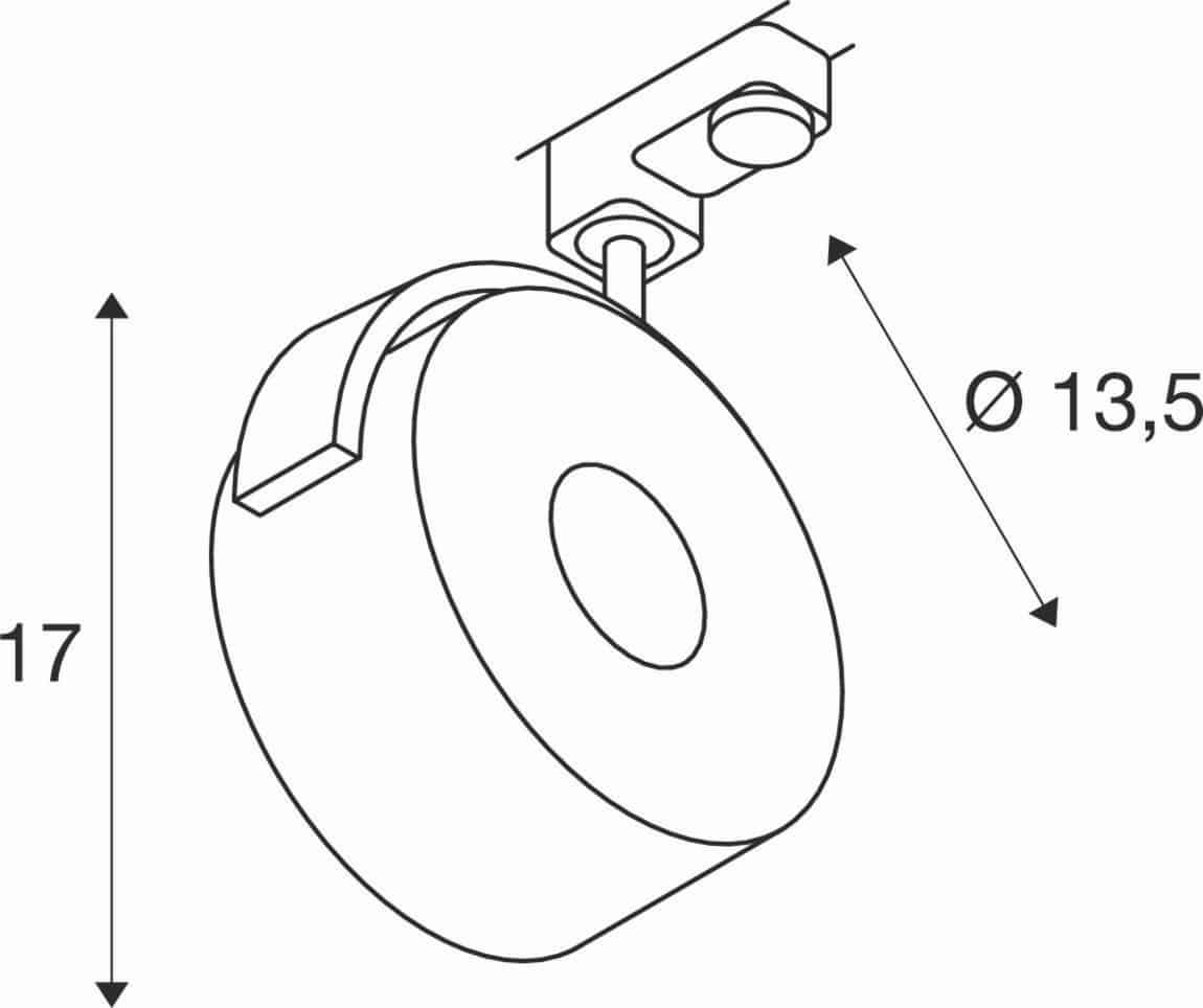 SLV 152600 KALU 3Phasen-HV-LED-Strahler, incl. LED 13W, warmweiß