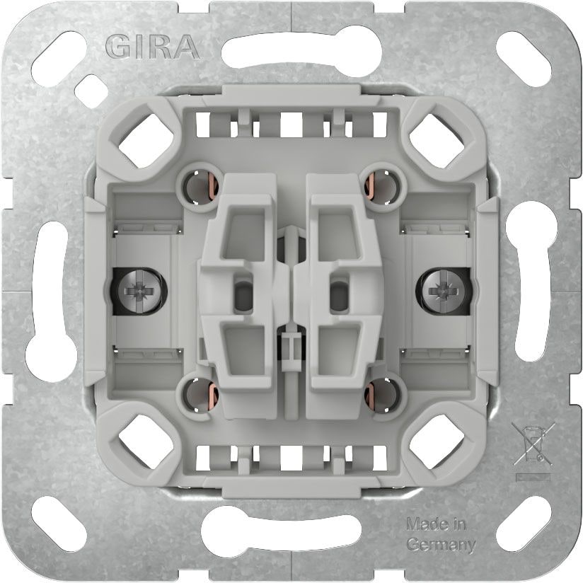 Gira 381800 Wippschalter 10 AX 250 V~ Wechselschalter 2-fach ohne Befestigungskrallen