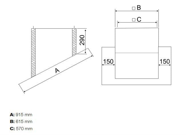 Maico SOWT 31 Schrägdachsockel zur Montage von Dachventilatoren auf Well- und Trapezdächer, serienmäßige Ausführung bis 30°Dachneigung, DN 315 mm