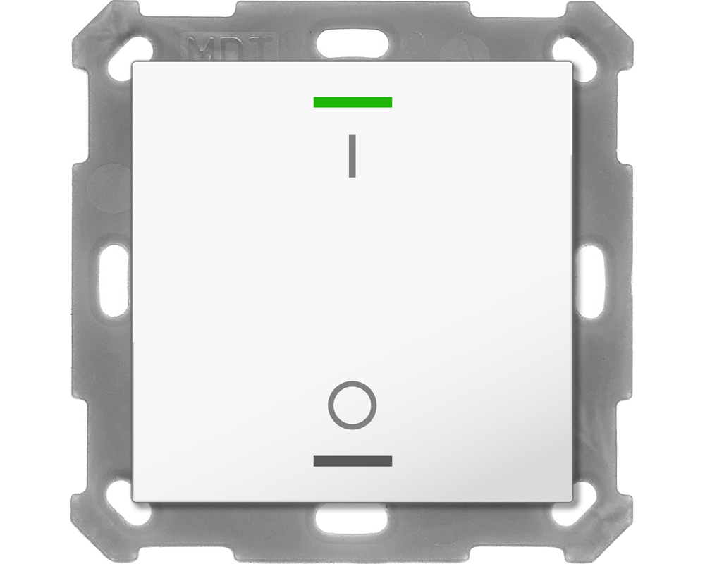 MDT BE-TAL5501.B1 KNX Taster Light 55 1-fach, RGBW, Reinweiß glänzend, Schalten