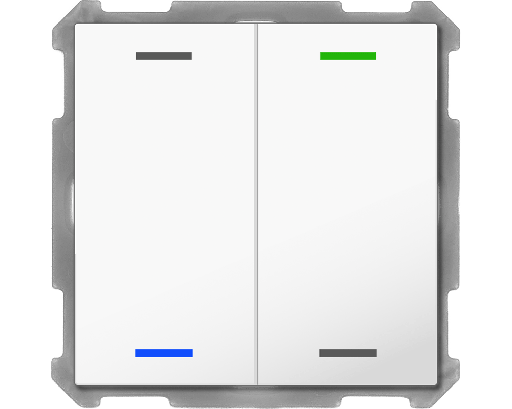 MDT BE-TAL6302.01 KNX Taster Light 63 2-fach, RGBW, Studioweiß glänzend, Neutral