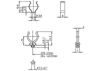 Houben 109685 Lampenhalter für Lampen Ø 16mm