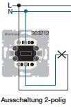 Berker 303212 Wippschalter-Einsatz 2-polig Aus 16 A