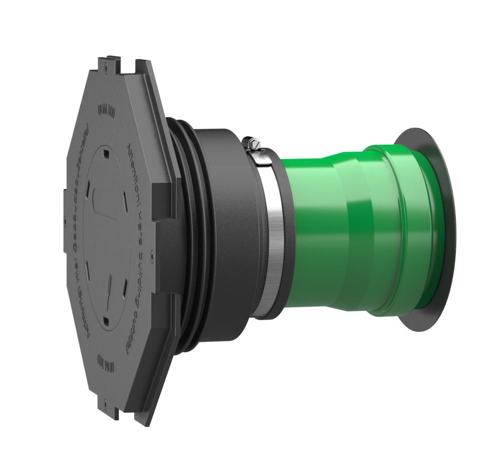 Hauff 3030300190 Universal-Wanddurchführung mit Anarbeitungsflansch, ohne Stoßkante UDM100/200 KG2000