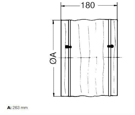 Maico EL25 Elastische Manschette mit 2 Spannbändern zur schall- und vibrationsgedämpften Montage von Rohrventilatoren, Kunststoff, DN 250