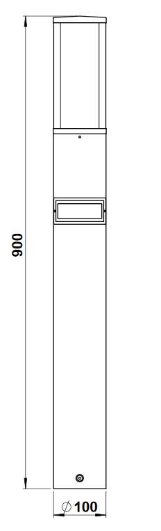 Albert 692071 Edelstahl Pollerleuchte m. Bewegungs-melder, Höhe 0,9m, E27