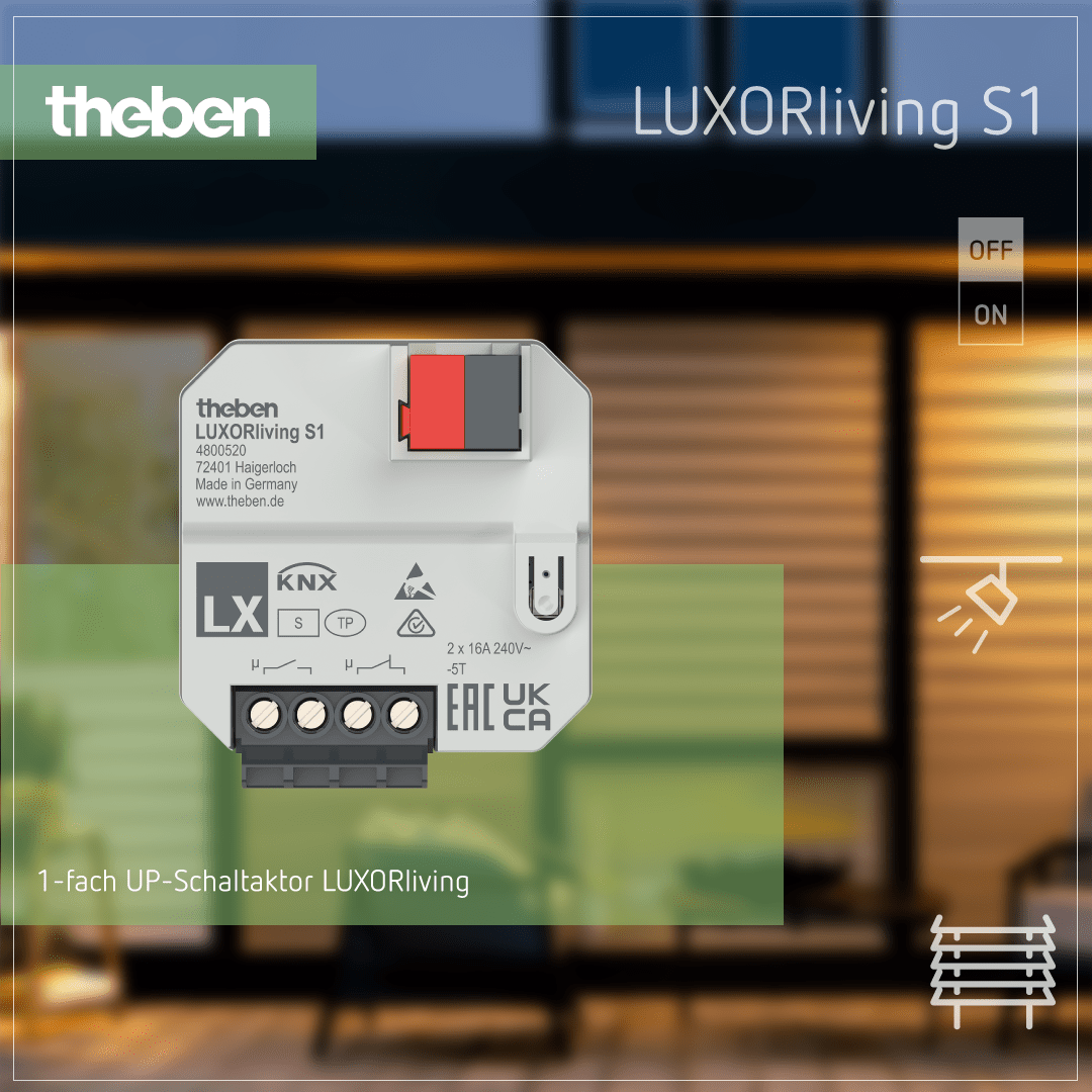 Theben LUXORliving S1 Schaltaktor, UP, zur Steuerung elektrischer Verbraucher in Smart-Home-Systemen