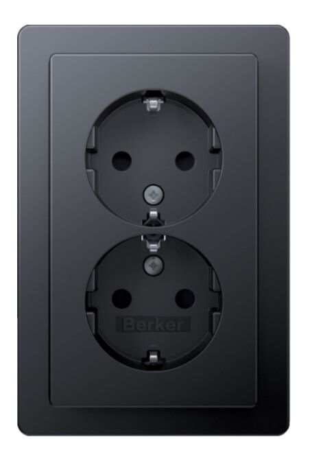 Berker 47596086 Schutzkontakt-Doppelsteckdose komplett