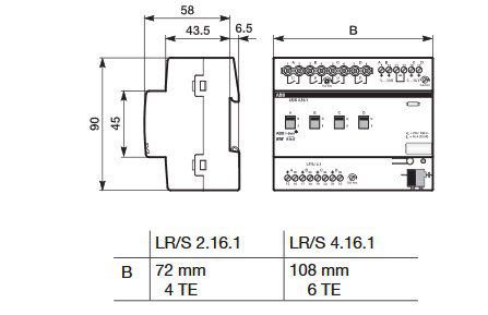 ABB LR/S4.16.1 Lichtregler, 4-fach, 1-10 V, REG