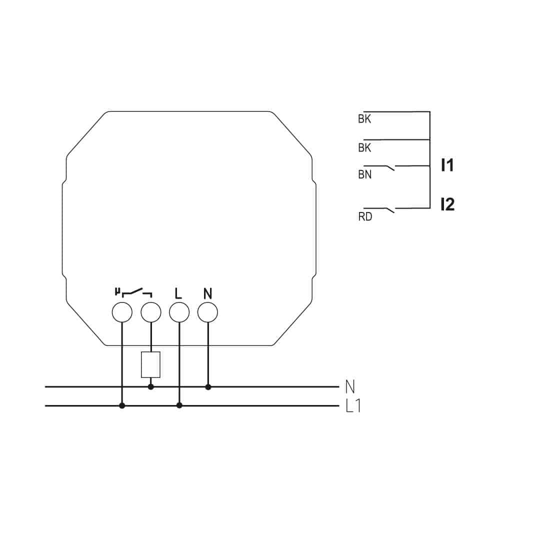 Theben 4800462 LUXORliving E1 S RF, 1-fach Funk-Aktor für Elektroheizungen, Unterputz, Elektroheizungen mit hoher Schaltleistung