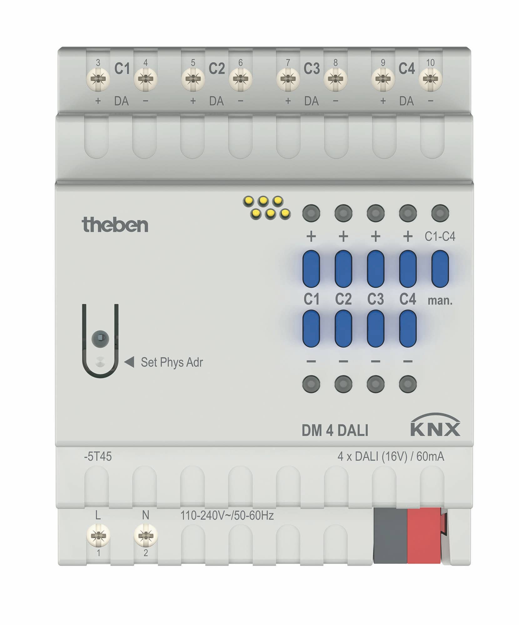 Theben 4940300 DM 4 DALI KNX 4-fach DALI-Aktor als Schnittstelle DALI und KNX,